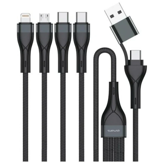 Кабель USB-C/USB-A 4smarts 4в1 1.2m Black (541023)