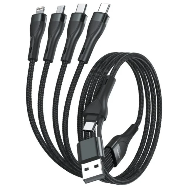 Кабель USB-C/USB-A 4smarts 4в1 1.2m Black (541023)