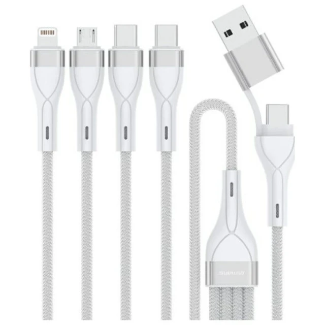 Кабель USB-C/USB-A 4smarts 4в1 1.2m White (541024)