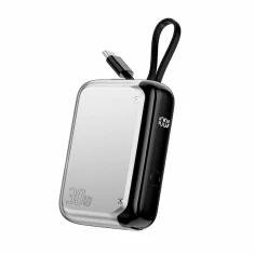 Powerbank 4smarts Pocket 10000mAh 30W з вбудованим кабелем USB-C 15cm Silver (541085)