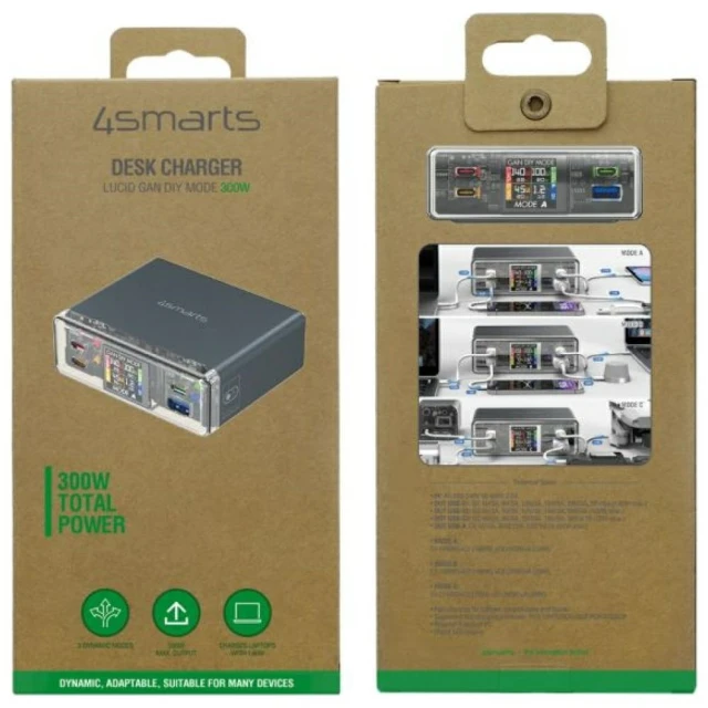 Зарядная станция 4smarts Lucid 300W с режимом DIY Grey (544300)