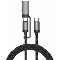 Кабель USB-C 4smarts Explorer ComboCord 100W 2m з адаптером MagSafe Black (541305)