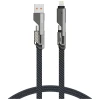 Набір Кабель 3в1 4smarts ComboCord Flat 240W USB-A/USB-C/Lightning 1.5m + брелок Grey (541456)