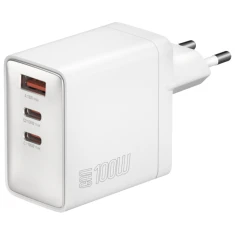 Зарядний пристрій 4smarts Pocket GaN 100W 2xUSB-C + USB-A White (542100)