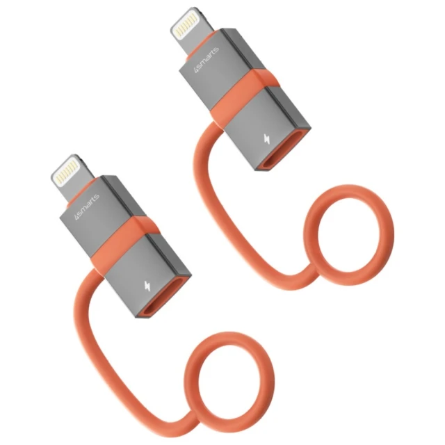 Адаптер 4smarts USB-C до Lightning PD 27W Grey (2 pack) (541522)