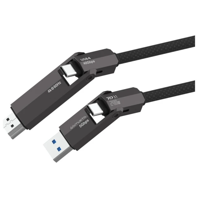 Кабель 4smarts ComboCord USB4 HDMI 240W 1.5m Black (549240)