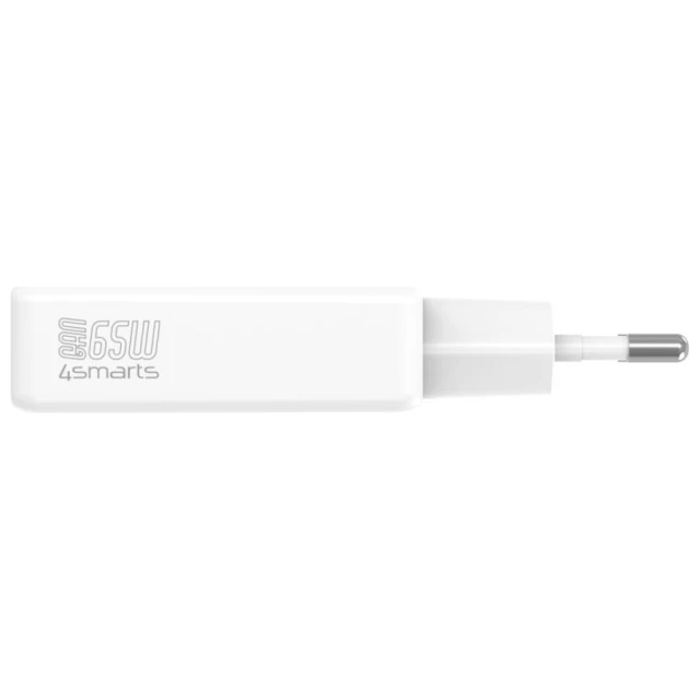 Зарядний пристрій 4smarts PDPlug Slim Dual 65W GaN 2xUSB-C White (546065)
