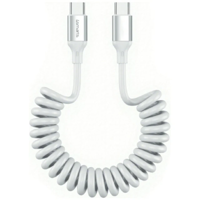 Кабель 4smarts спіральний USB-C to USB-C 100W White (541600)