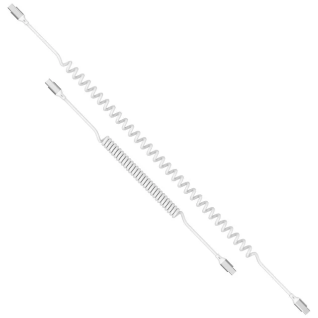 Кабель 4smarts спіральний USB-C to USB-C 100W White (541600)