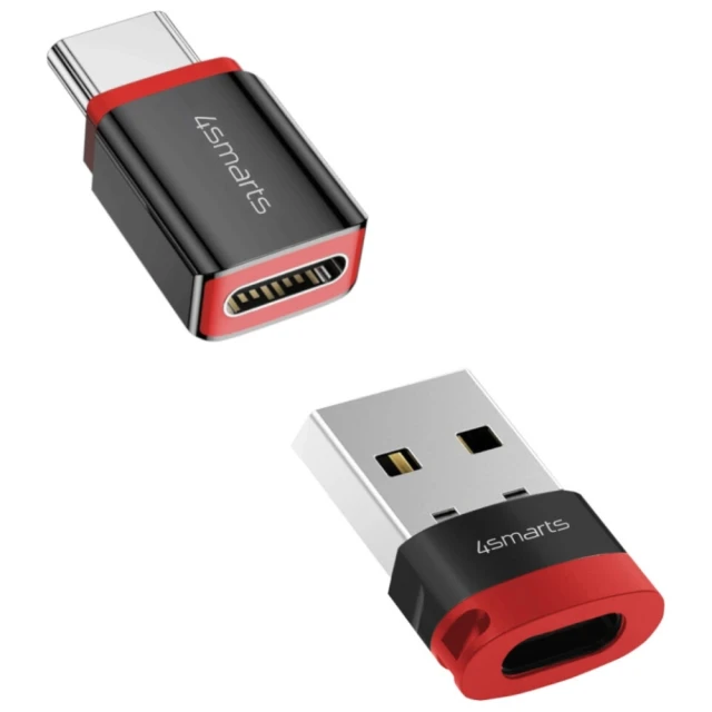 Адаптер 4smarts Data Blocker USB-C до USB-A/USB-C Black (2 pack) (541615)