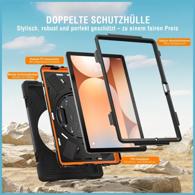 Чохол 4smarts Rugged Case Grip для Samsung Galaxy Tab A11 Black (541749)