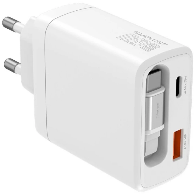 Зарядний пристрій 4smarts PDPlug Slim 65W GaN Jojo White (541839)