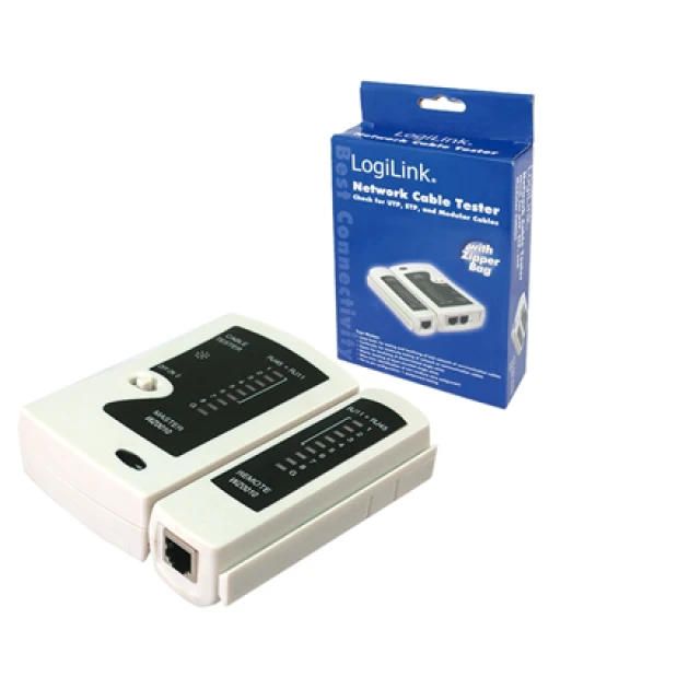 Тестер кабелю LogiLink RJ11/RJ12/RJ45 з віддаленим модулем (4260113564226)
