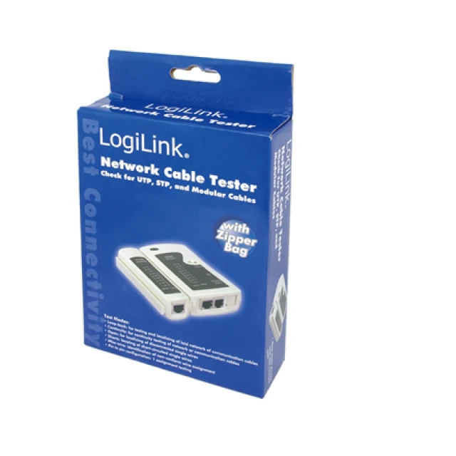 Тестер кабелю LogiLink RJ11/RJ12/RJ45 з віддаленим модулем (4260113564226)