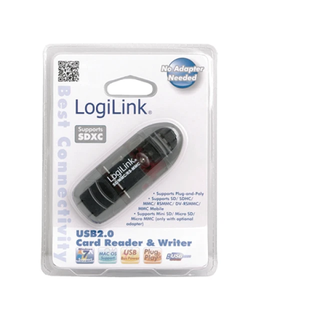 Картридер LogiLink USB 2.0 для MMC RS-MMC SD SDHC (4260113566916)