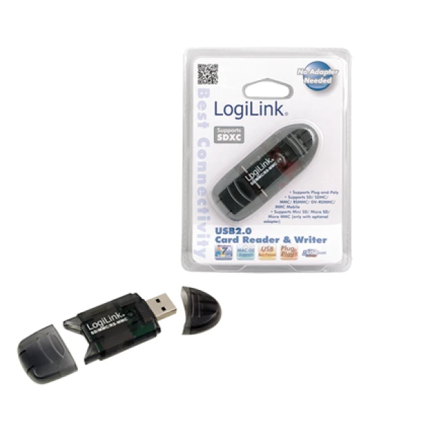 Картридер LogiLink USB 2.0 для MMC RS-MMC SD SDHC (4260113566916)