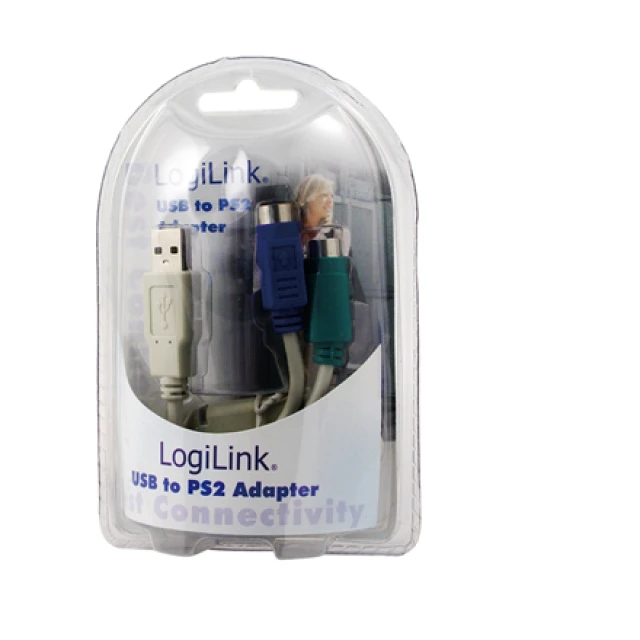 Перехідник LogiLink USB-A на 2x PS/2 Mini-DIN 0.2 м Grey (4260113566961)
