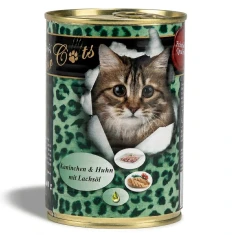 Консерва для котів O'Canis з кроликом, куркою та олією лосося 400 г (4260118927637)