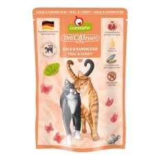 Вологий корм для котів GranataPet DeliCatessen з телятиною і кроликом 85 г (4260165197700)