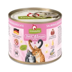 Вологий корм для котів GranataPet DeliCatessen з лососем та морепродуктами 200 г (4260165197984)