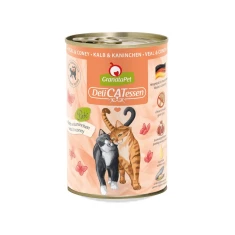 Вологий корм для котів GranataPet DeliCatessen з телятиною та кроликом 400 г (4260165198301)