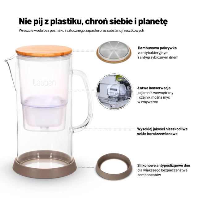 Фільтр-глечик Lauben Glass Water Filter Jug 32GW (4260645680982)