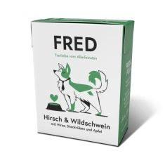 Вологий корм для собак Fred & Felia з олениною та кабаном 390 г (4260683140561)