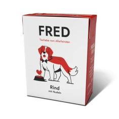 Вологий корм для собак Fred & Felia з яловичиною та локшиною 390 г (4260683140622)