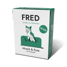 Вологий корм для собак Fred & Felia Senior з олениною та індичкою 390 г (4260683141780)