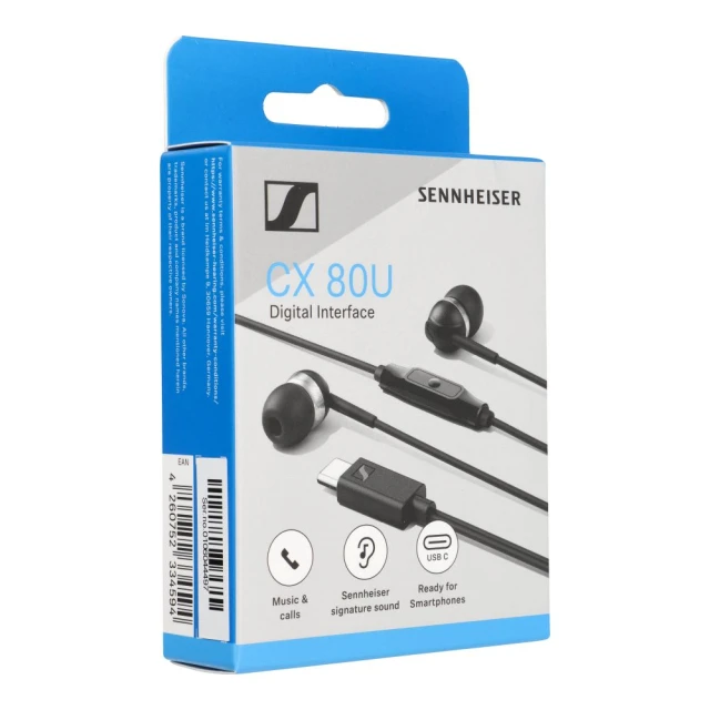 Навушники Sennheiser CX 80U провідні вкладиші USB-C Black (4260752334594)
