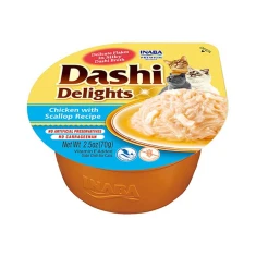 Бульйон для котів INABA Dashi Delights з куркою та гребінцями 70 г (4262365730633)