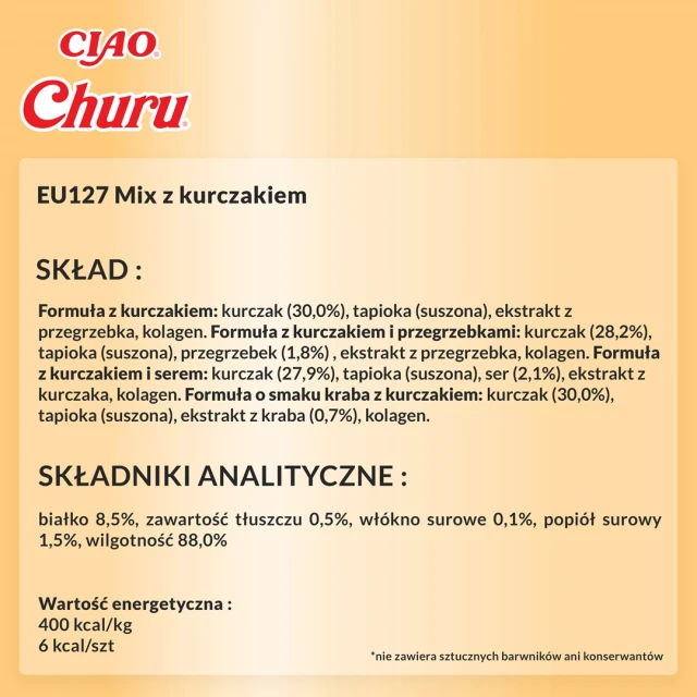 Ласощі для котів INABA Churu Varieties з куркою 20 шт x 14 г (4262365731272)