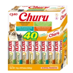 Ласощі для котів INABA Churu Varieties з куркою 40 шт x 14 г (4262365731432)