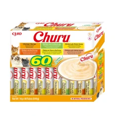 Ласощі для котів INABA Churu Varieties з куркою 60 шт x 14 г (4262365731623)