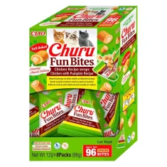 Ласощі для котів INABA Fun Bites з куркою та гарбузом 8 шт x 12 г (4262365731760)