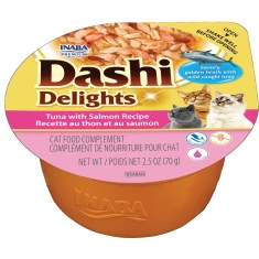 Вологий корм для котів INABA Dashi Delights з тунцем та лососем 70 г (4262365731968)