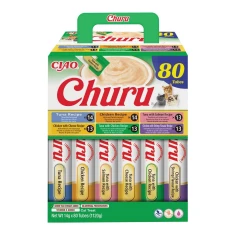 Ласощі для котів INABA Churu з куркою та тунцем 80 шт x 14 г (4262365732194)
