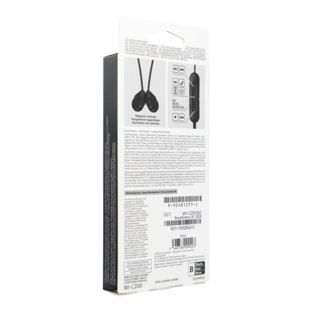 Навушники Sony WI-C200 бездротові Black (4548736099203)