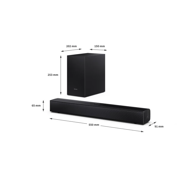 Саундбар Sharp HT-SBW121 2.1 з бездротовим сабвуфером (4550556175029)