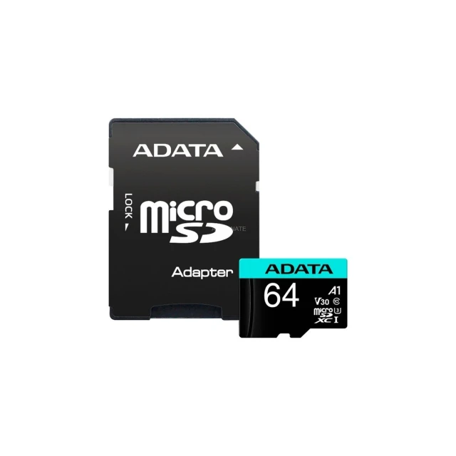 Карта пам'яті Adata Premier Pro UHS-I U3 V30S microSDXC 64 ГБ Class 10 з адаптером (4710273771328)
