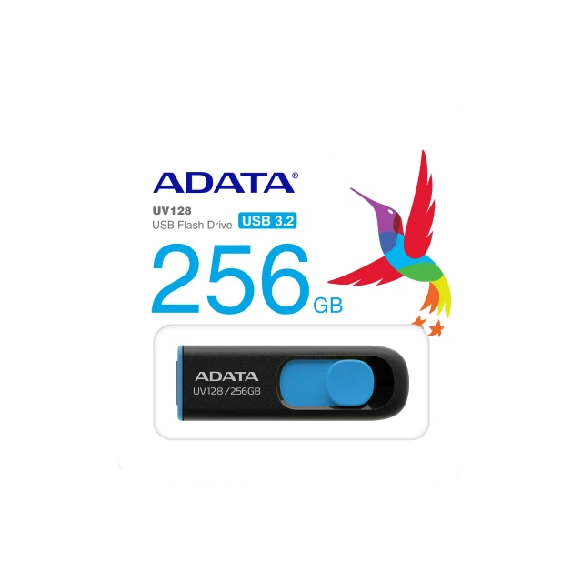 USB-накопитель Adata UV128 256 ГБ USB 3.2 Gen1 Black/Blue (4710273777108)