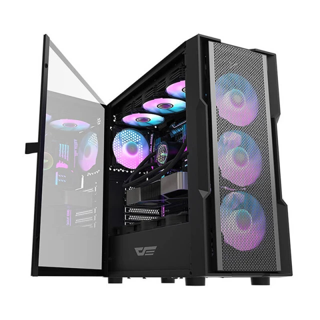 Корпус комп'ютера DARKFLASH DK431 Mesh + 4 вентилятори ARGB Black (DK431 Mesh Black)