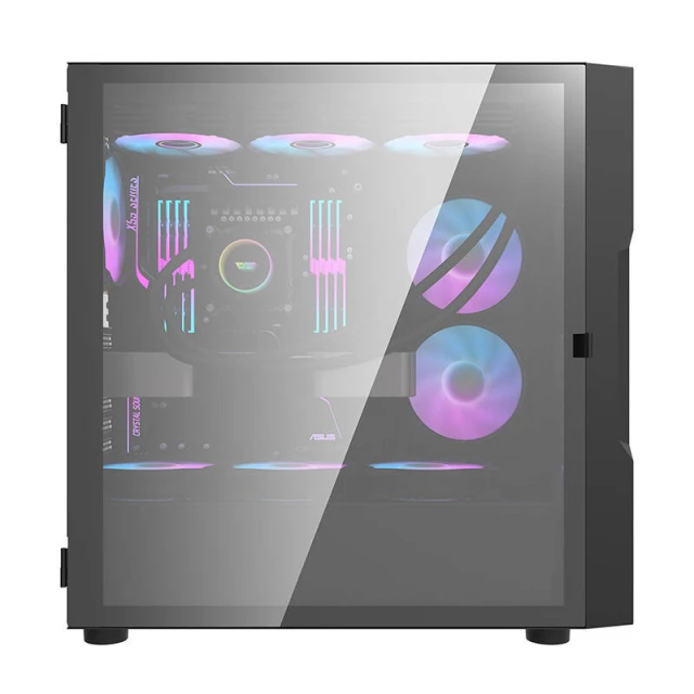 Корпус комп'ютерний Darkflash DK431 Glass + 4 вентилятори RGB Black (DK431)