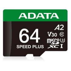 Карта пам'яті Adata Speed Plus MicroSDXC 64 GB Class 3 UHS-I/U3 A2 V30 (4711085949196)