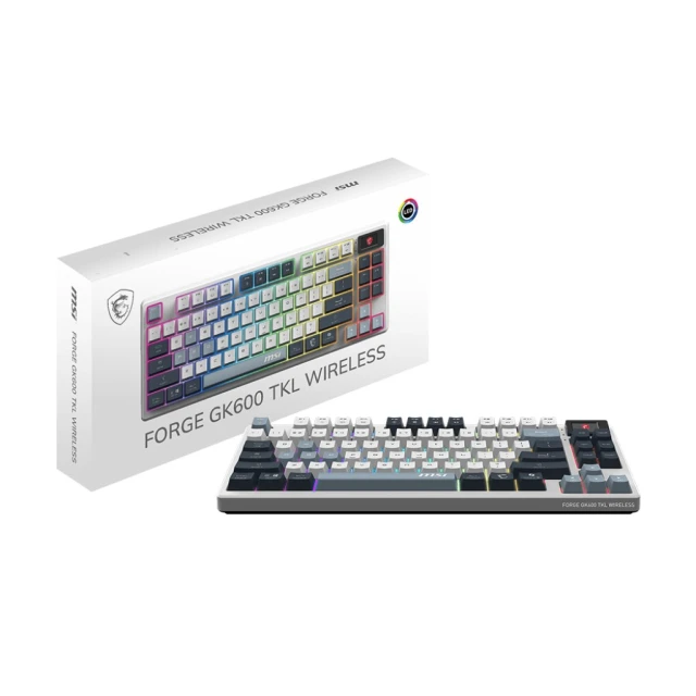 Клавіатура MSI FORGE GK600 TKL WIRELESS бездротова ігрова US розкладка Sky (4711377284134)