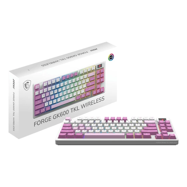 Клавіатура MSI Forge GK600 TKL W ігрова US розкладка Violet (4711377307178)