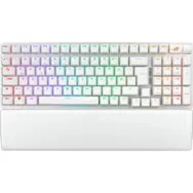 Клавіатура Asus ROG Strix Scope II 96 Wireless бездротова ігрова USB + RF Wireless + Bluetooth німецька розкладка White (4711387487075)
