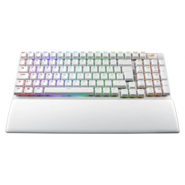 Клавіатура Asus ROG Strix Scope II 96 Wireless бездротова ігрова USB + RF Wireless + Bluetooth німецька розкладка White (4711387487075)
