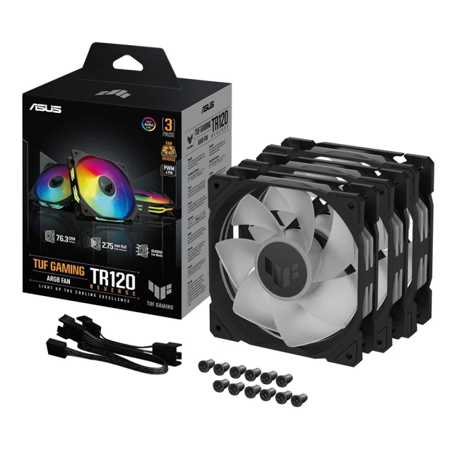 Вентилятор Asus TUF Gaming TR120 ARGB REVERSE Black 3 шт (4711387543436)