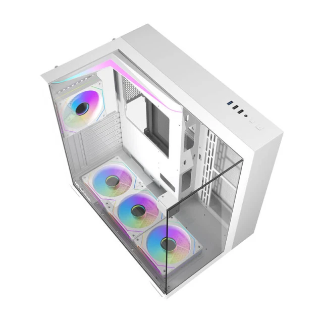 Корпус комп'ютерний Darkflash TH285 White + 4 вентилятори